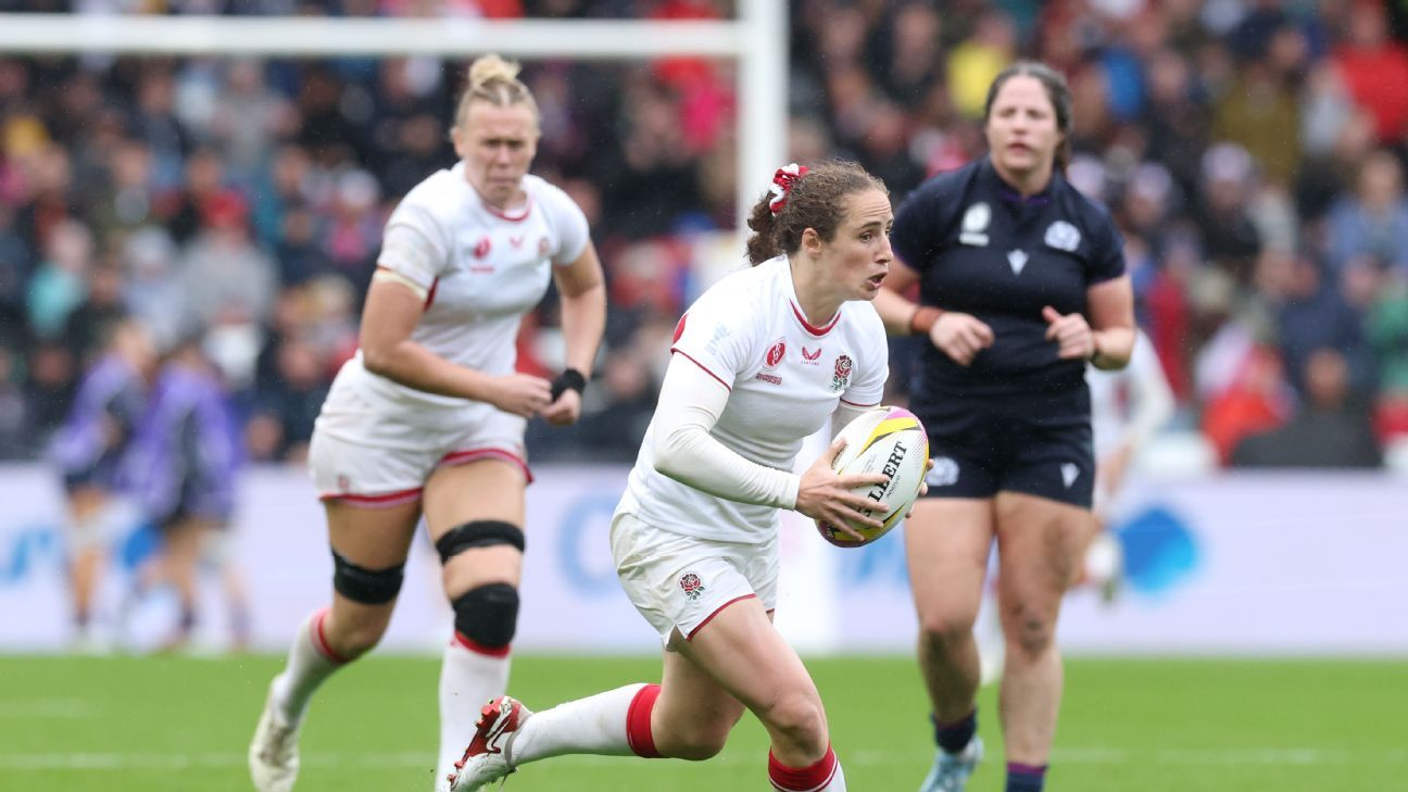 Abby Dow anotó su try número 50 con Inglaterra contra Escocia el domingo