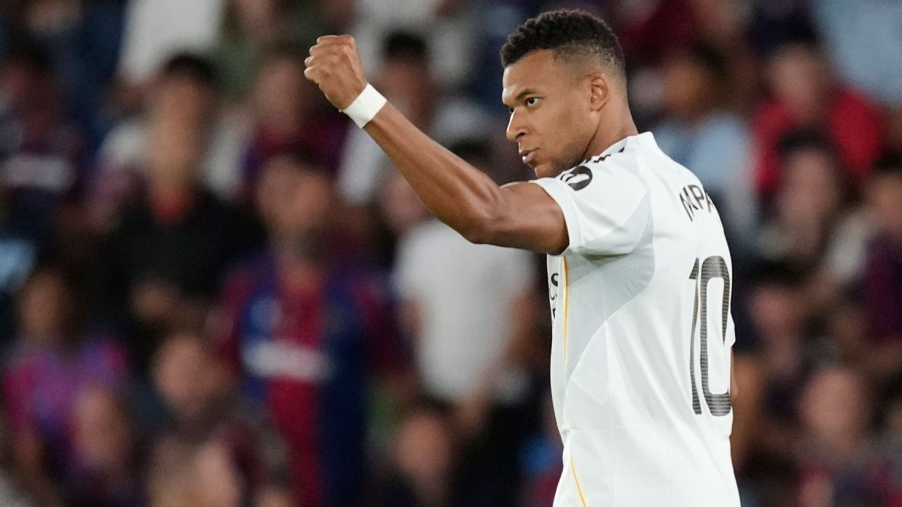 Kylian Mbappé es el máximo goleador de LaLiga esta temporada con siete goles.
