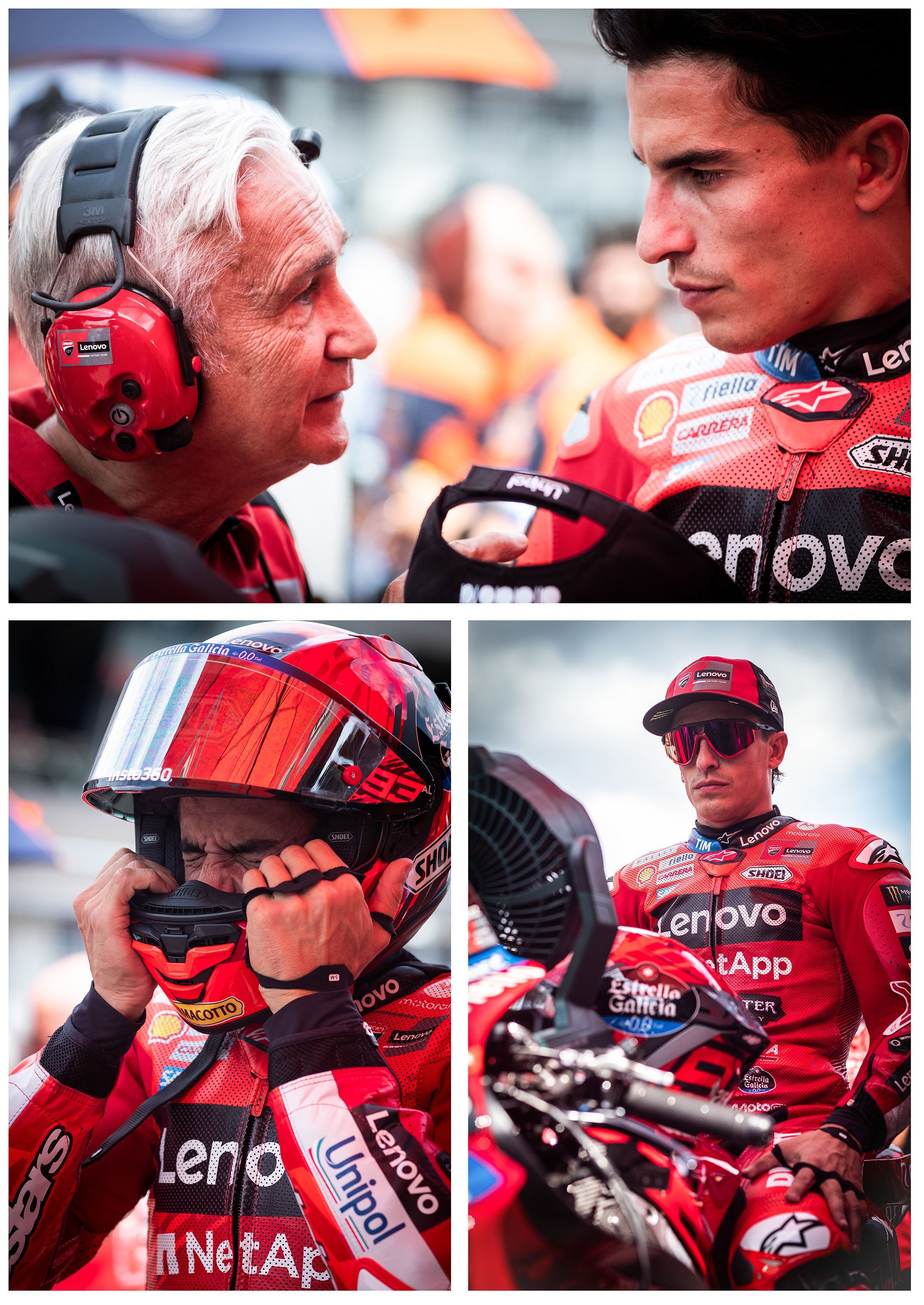 Marc Márquez en la parrilla de salida, preparándose para la carrera del domingo.