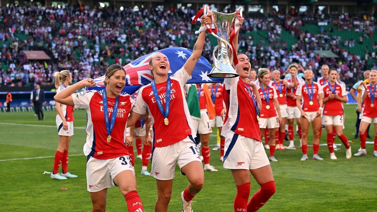 Headline: Australia's Football Pride Takes Center Stage in UWCL, Matildas Shine Bright.