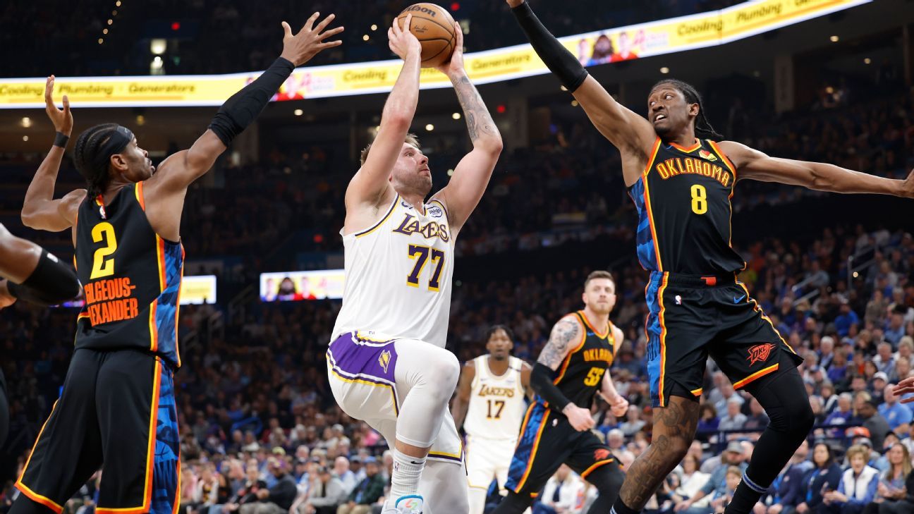 Luka Doncic, Shai Gilgeous-Alexander y Jalen Williams