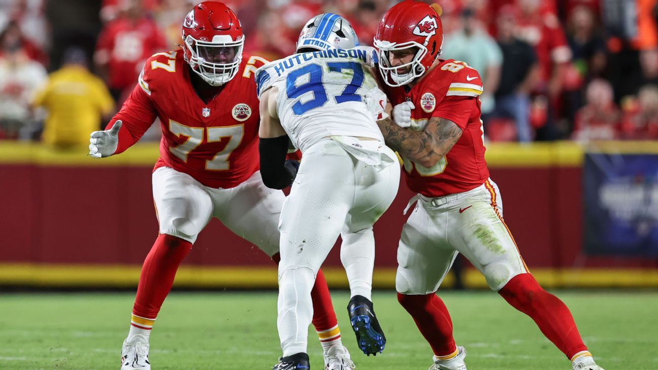 Image for article From welcoming newborn to neutralizing Aidan Hutchinson Jaylon Moore has a day