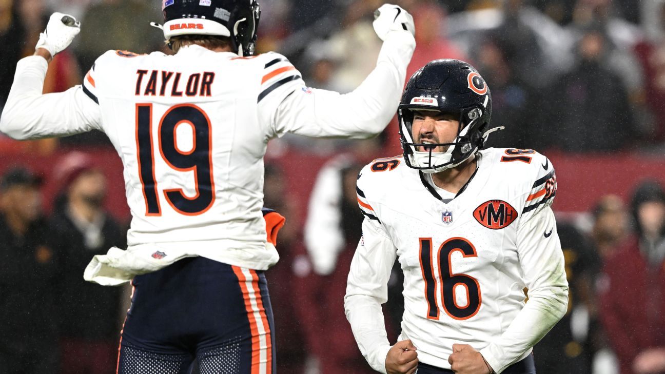 Bears' Jake Moody connects on late field goal to beat Commanders - ESPN
