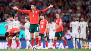 Cristiano Ronaldo celebrates a goal for Portugal