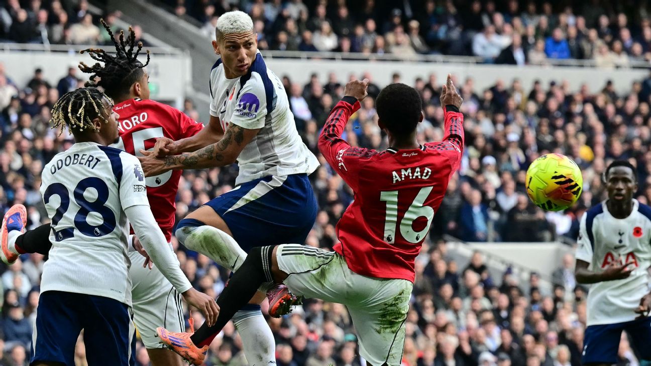 Richarlison marca, se emociona, mas United arranca empate eletrizante com Tottenham no fim pela Premier League