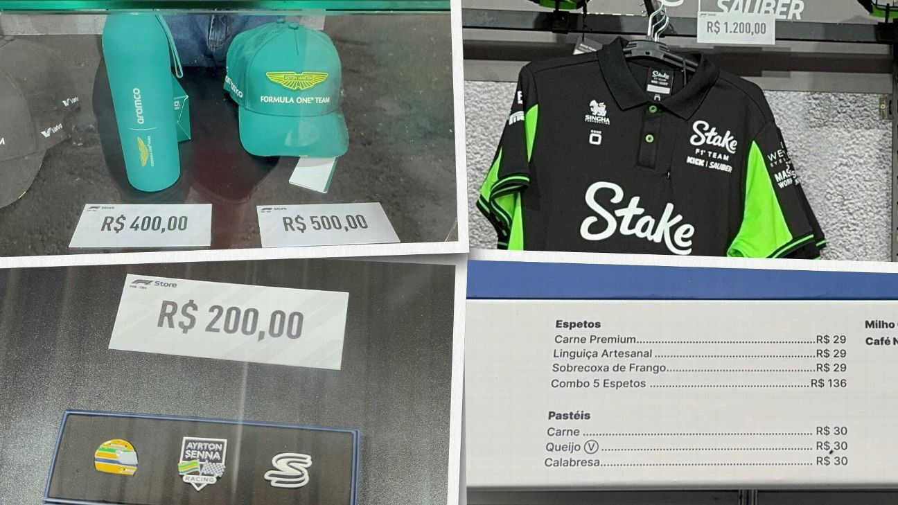 Boné por R$ 500 e camiseta por R$ 1.200: preços 'salgados' em Interlagos marcam GP de São Paulo da Fórmula 1