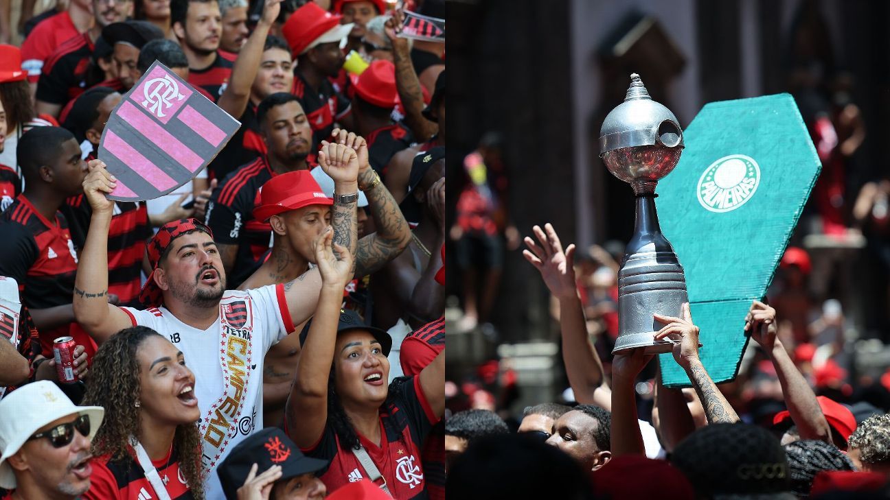 Festa do Flamengo agita o Rio com provocação do ex-Palmeiras e troféu da Libertadores 