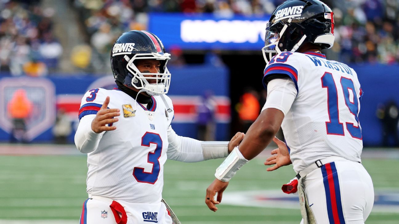 New York Giants QBs Jameis Winston, Russell Wilson dish on TV hosting experiences
