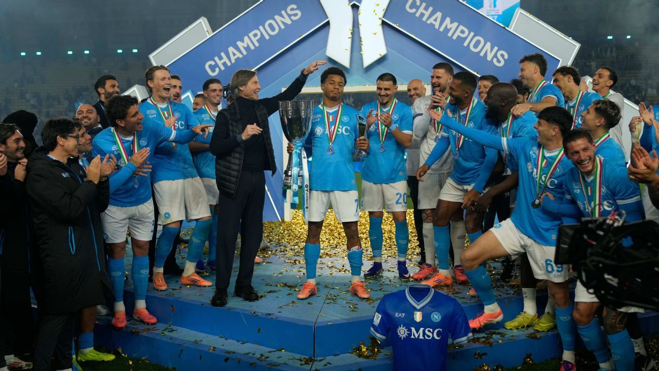 Neres brace helps Napoli clinch Italian Super Cup