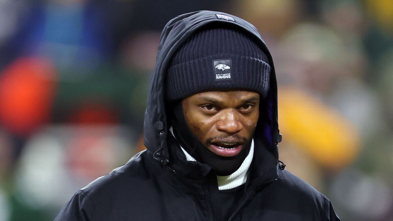 Ravens dizem que o status de Lamar Jackson contra Steelers TBD