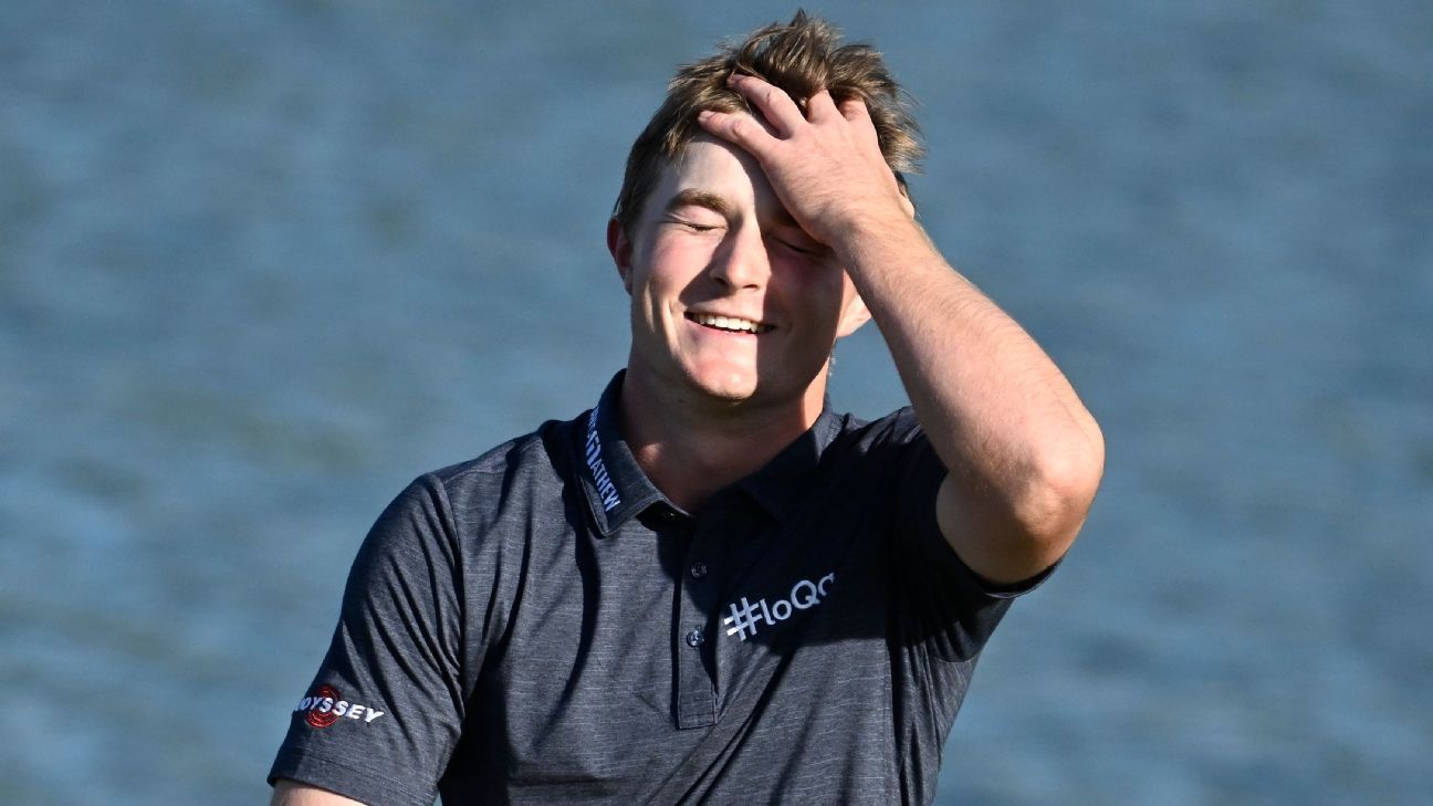 Teenager Brown just misses 59, tied for AmEx lead