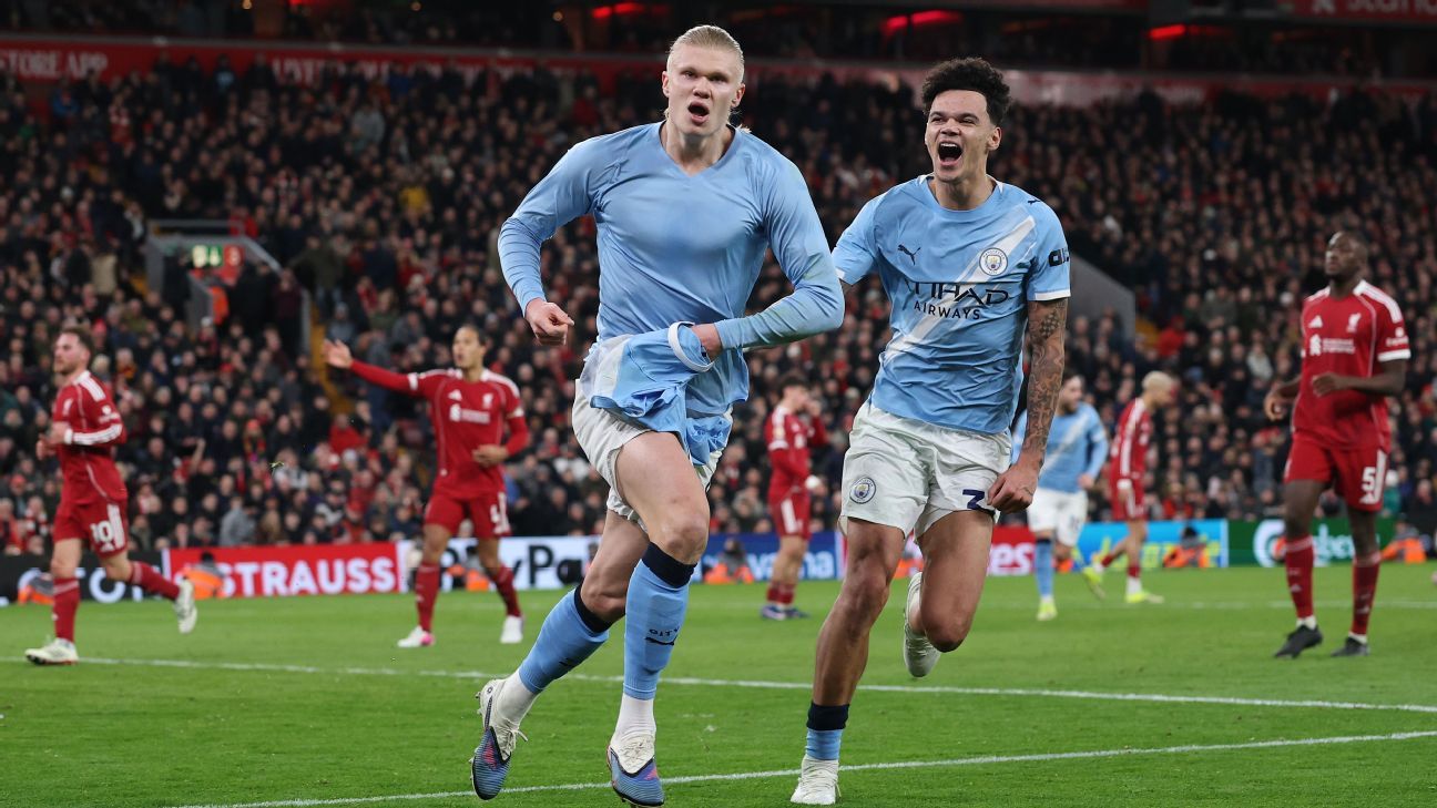 Man City's comeback thriller keeps title hopes alive; Liverpool slip further