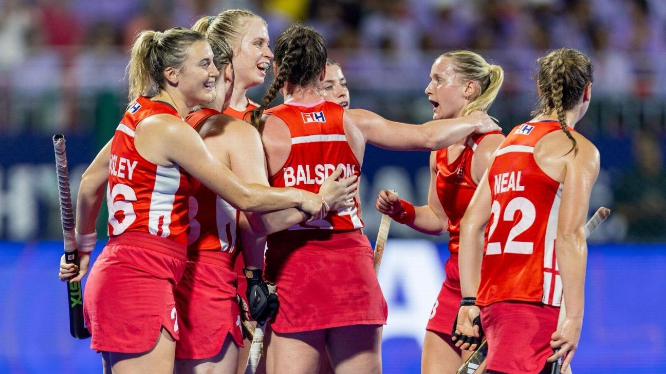 A Inglaterra venceu a Índia por 2 a 0 nas eliminatórias da Copa do Mundo de Hóquei Feminino em Hyderabad