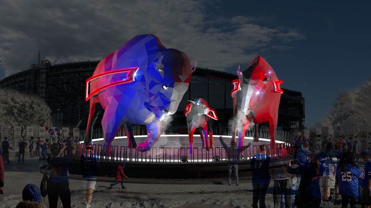 Bills' massive bison statues anchor Highmark Stadium's Family Circle in new renderings