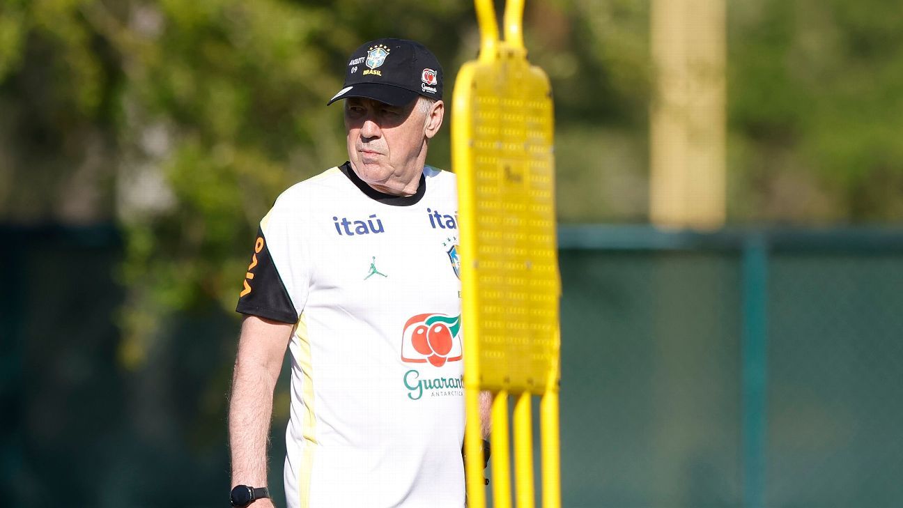 Escalação da seleção: Ancelotti repete time em treino e esboça Brasil com mudanças para jogo contra Croácia
