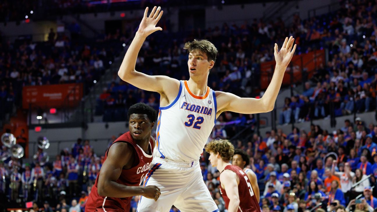 Rioux, Florida's 7-foot-9 center, enters the portal