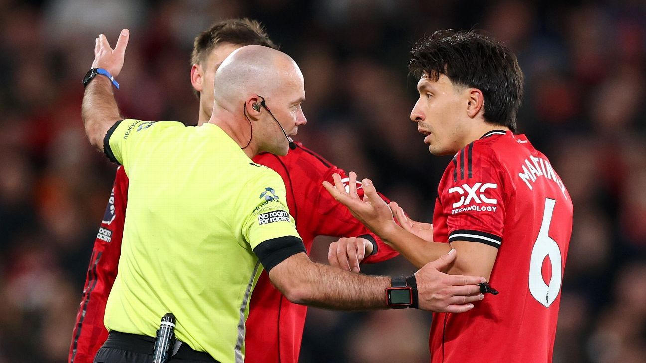 VAR review: Why Man United's Martinez saw red for hair pull