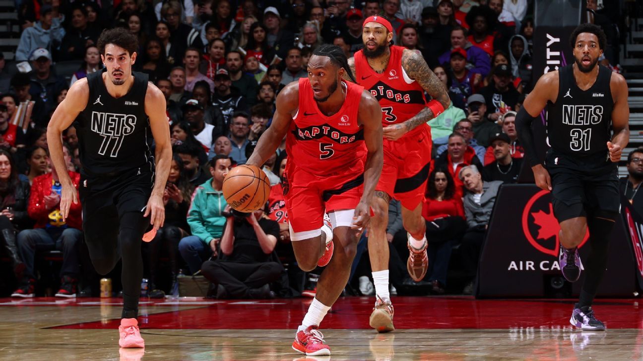 Raptors again rule out Quickley for Game 2