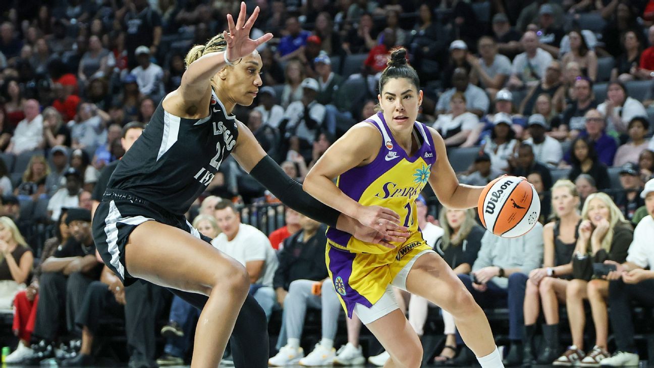 Kelsey Plum brilha com 38 pontos e ajuda Sparks a manter Aces sem vitórias em casa