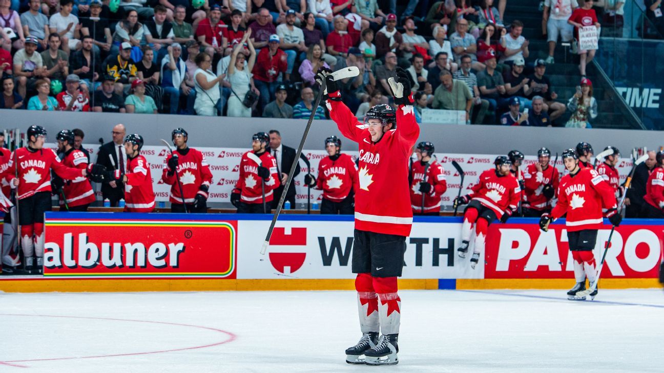 Celebrini, Greaves Lead Canada to 4-0 Shutout Over U.S. in Worlds Quarterfinals