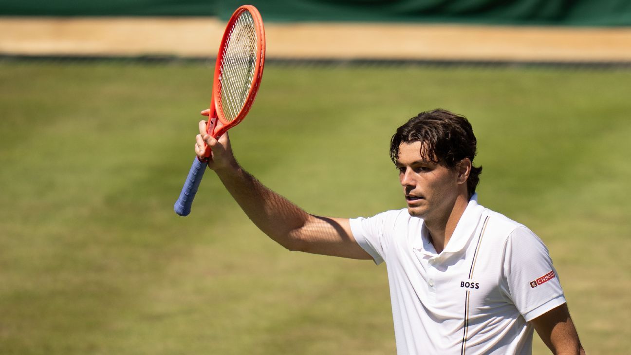 Dressed for success, Fritz advances at Wimbledon