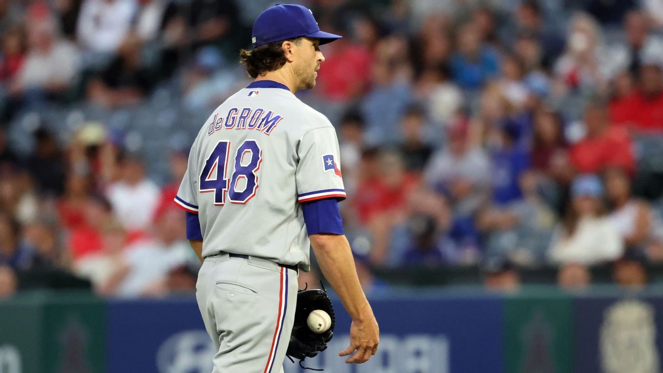 Rangers' deGrom could start against Nats a week after exiting early with triceps fatigue