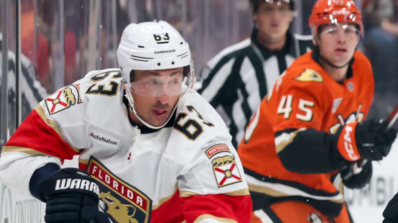 Marchand, out since March 6, back in Panthers' lineup after surgery