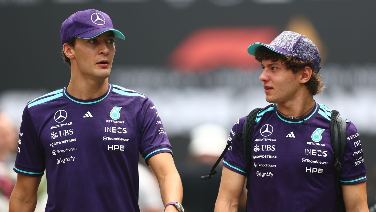 George Russell and Kimi Antonelli to run different Mercedes packages at Singapore Grand Prix