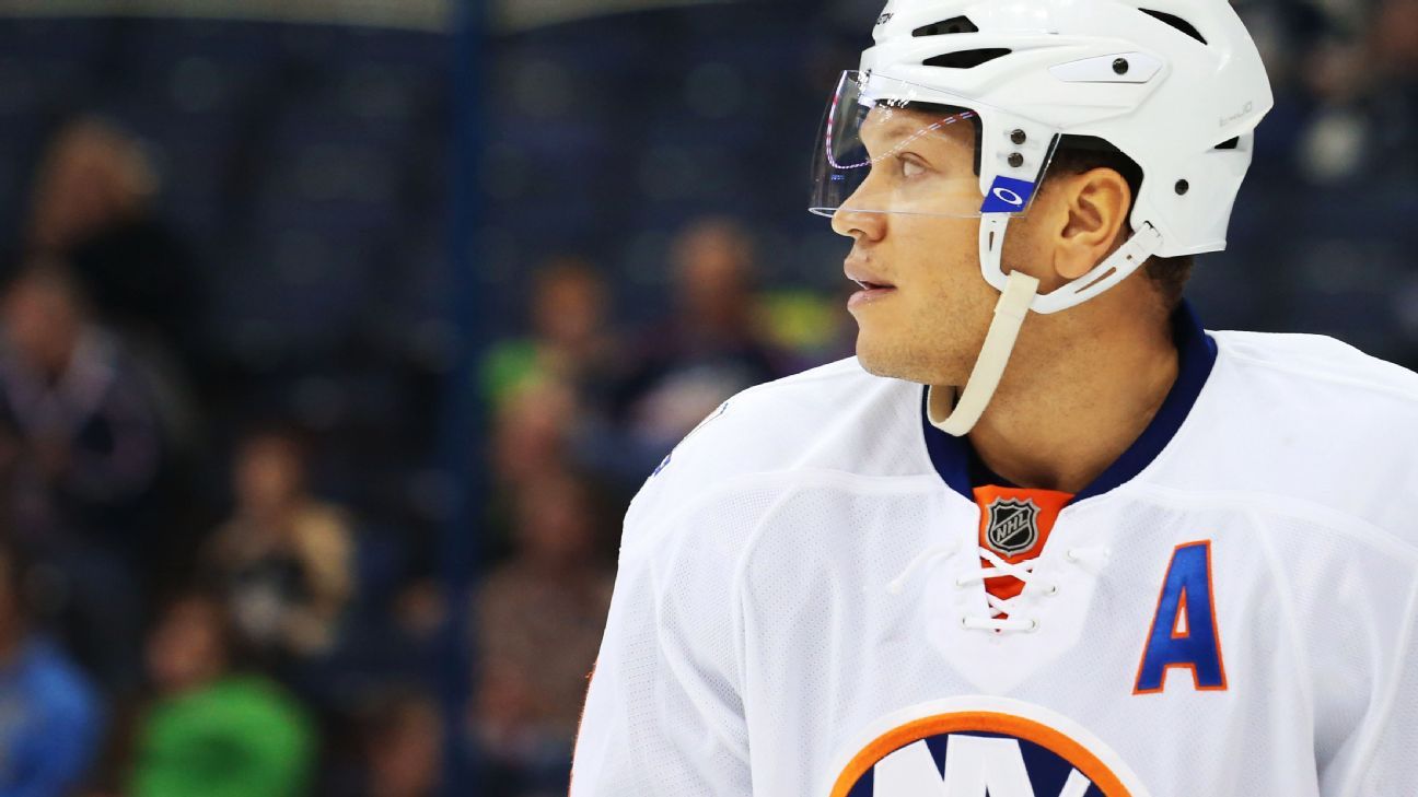 Buffalo Sabers’ Kyle Okposo is out for season after being hit in the face by a puck