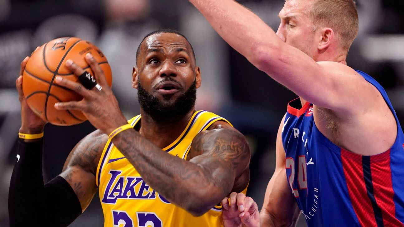 Los Angeles Lakers take balance to Detroit Pistons