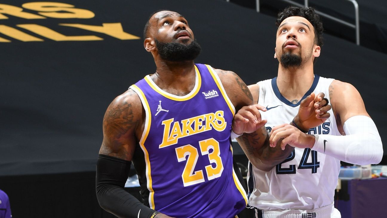 LeBron James and Kyle Kuzma of the Los Angeles Lakers, warned by the NBA for violating the anti-flop rule