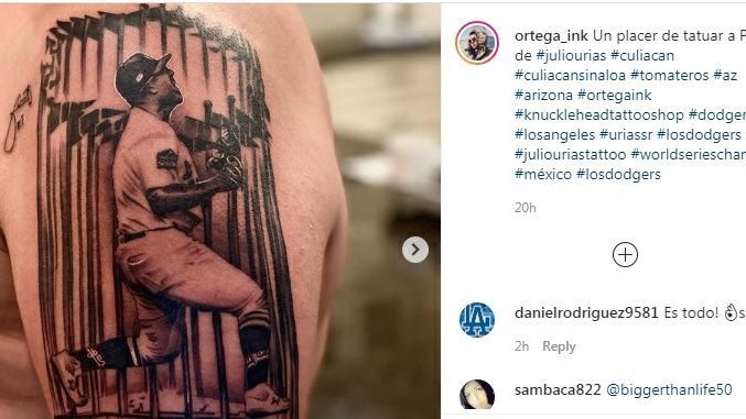 Father of Julio Urías is tattooed triumph of Dodgers and his hijo in Serie Mundial