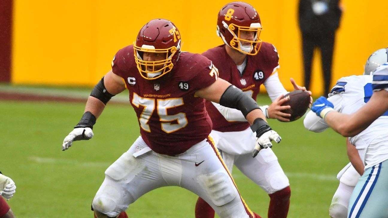 The Washington football team places the franchise label on Brandon Scherff