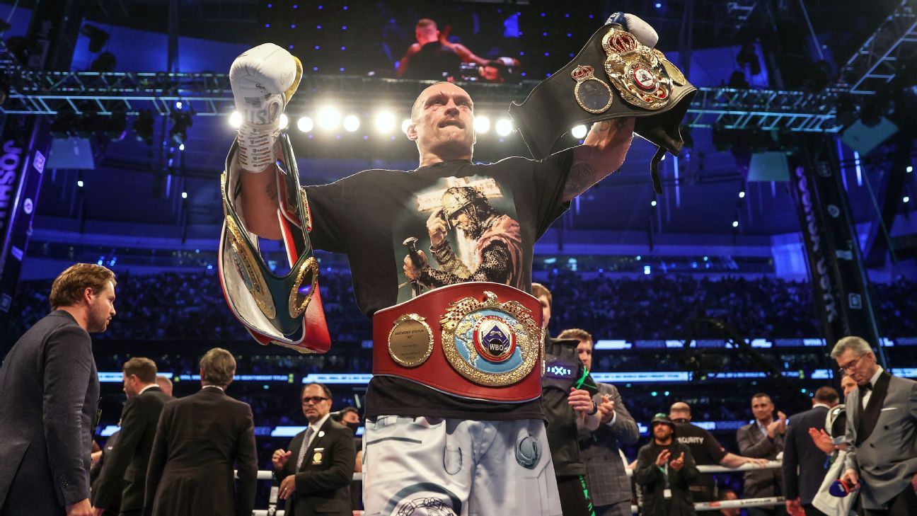 Oleksandr Usyk stuns Anthony Joshua to win WBA, IBF and WBO world heavyweight titles