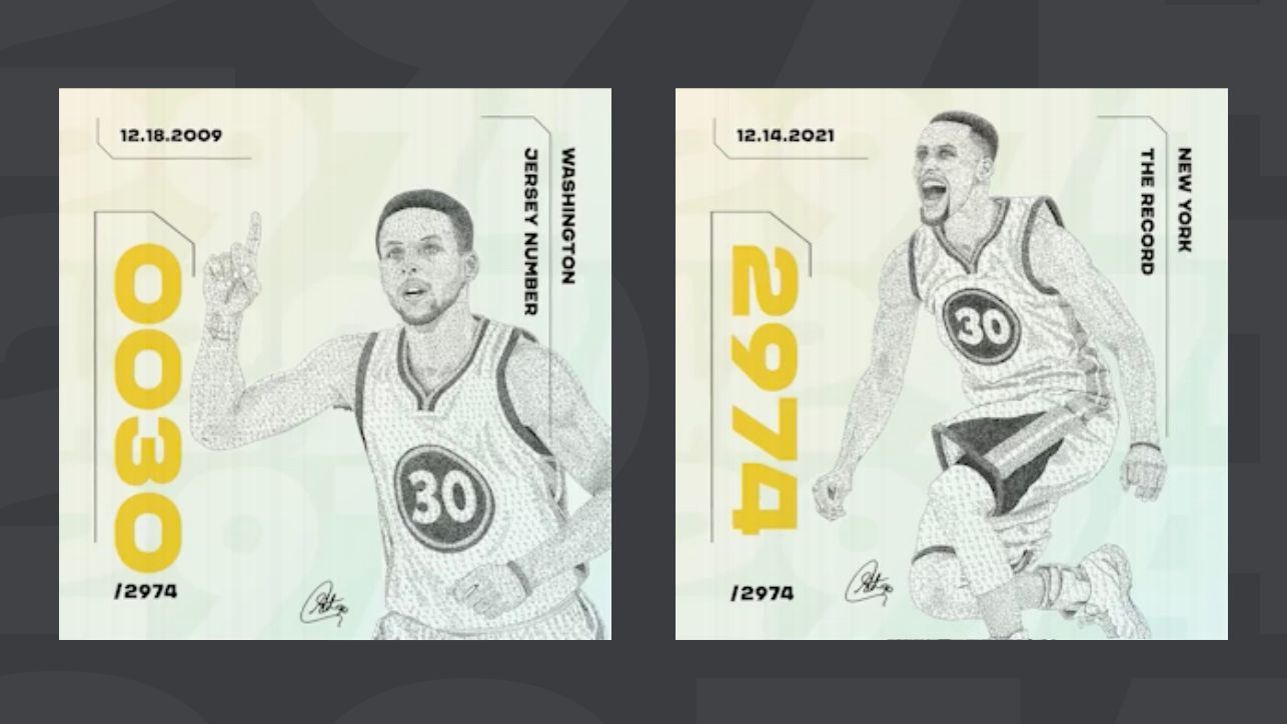 Stephen Curry dari Golden State Warriors meluncurkan koleksi NFT ‘2974’ untuk merayakan rekor 3 poin