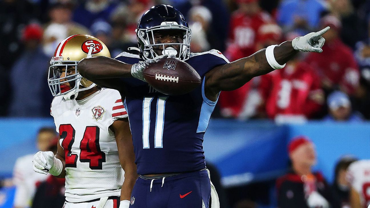 <div>A.J. Brown's second half energizes Titans in win over 49ers</div>