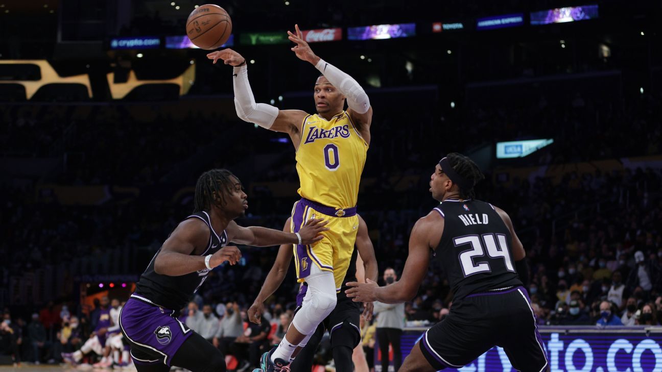 Russell Westbrook memiliki permainan bebas turnover pertama sejak 2016 saat Los Angeles Lakers mengalahkan Sacramento Kings