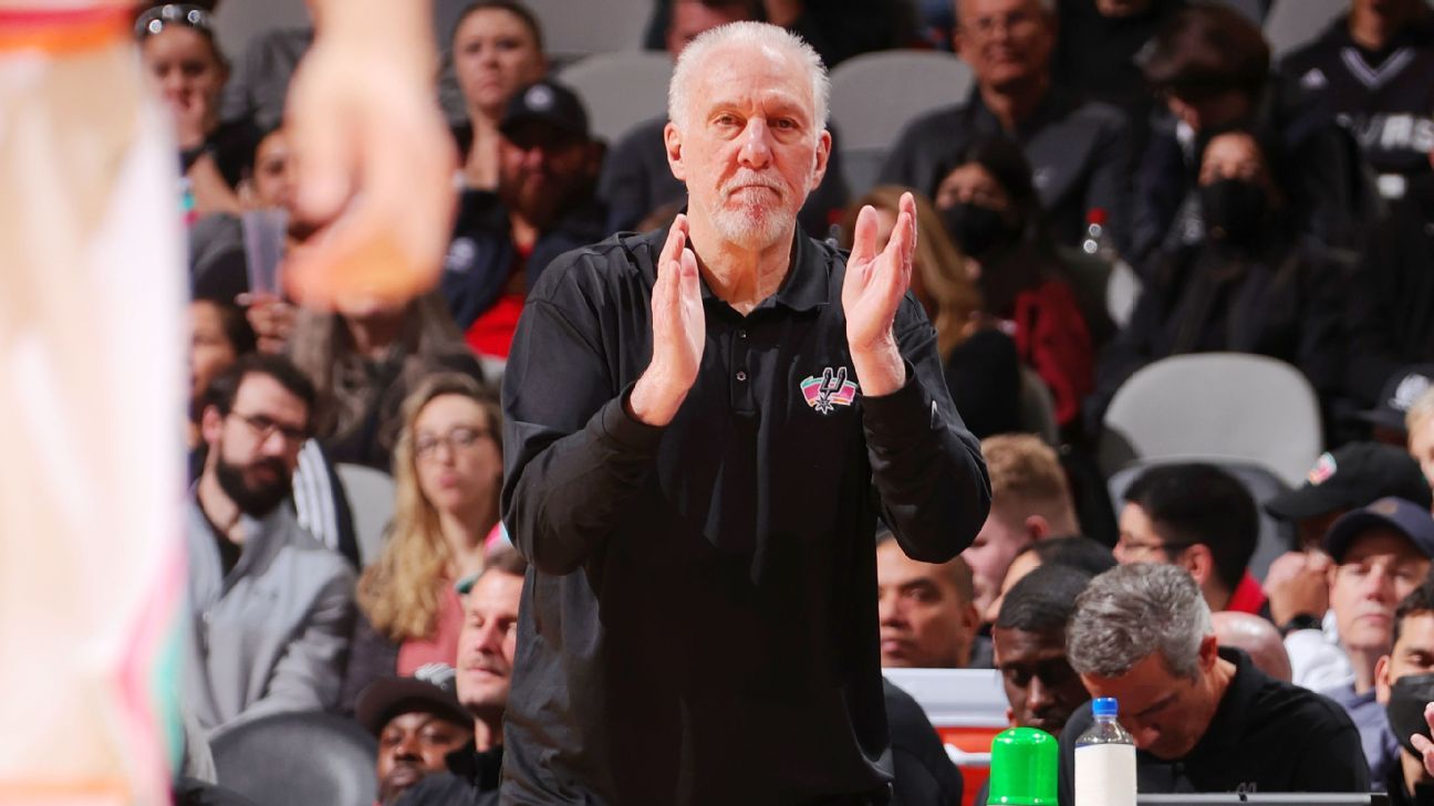 El entrenador de los Spurs, Greg Bopovich, logra la victoria número 1336 sobre el récord histórico de la NBA de Don Nelson
