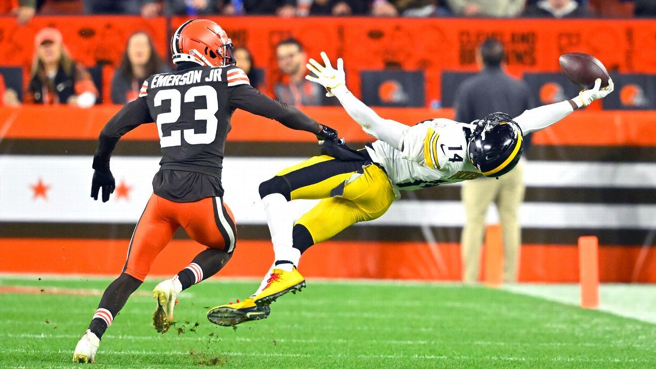 <div>Rookie George Pickens catches it like Odell Beckham Jr. to set up Steelers' first touchdown</div><div class='code-block code-block-8' style='margin: 20px auto; margin-top: 0px; text-align: center; clear: both;'>
<!-- GPT AdSlot 4 for Ad unit 'zerowicketARTICLE-POS3' ### Size: [[728,90],[320,50]] -->
<div id='div-gpt-ad-ArticlePOS3'>
  <script>
    googletag.cmd.push(function() { googletag.display('div-gpt-ad-ArticlePOS3'); });
  </script>
</div>
<!-- End AdSlot 4 -->
</div>
