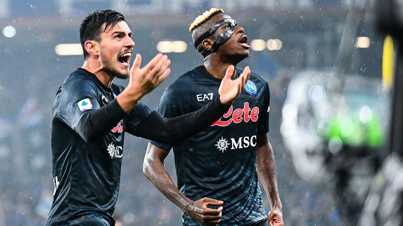  Napoli defeated Sampdoria with a 2 0 victory on Sunday after goals from Victor Osimhen and Eljif Elmas putting the Serie A leaders back on winning path The visitors scored a penalty after six minutes but Matteo Politano was unable to score from the penalty spot Broadcast on ESPN LaLiga Bundesliga more USA However Osimhen gave Napoli the lead in the 19th minute when he toed in Mario Rui s cross inside the box and sent it in netting his tenth goal in Serie A this season Sampdoria s fortunes fell further when Tom s Rinc n received a red card for a reckless tackle on Osimhen in the 39th minute Elmas converted Napoli s second penalty eight minutes before stoppage time after a handball from Sampdoria inside the area Napoli top the table with 44 points after 17 games seven points ahead of Juventus and eight ahead of Milan who play Roma later on Sunday Credit https www espn com soccer report _ gameId 644784 