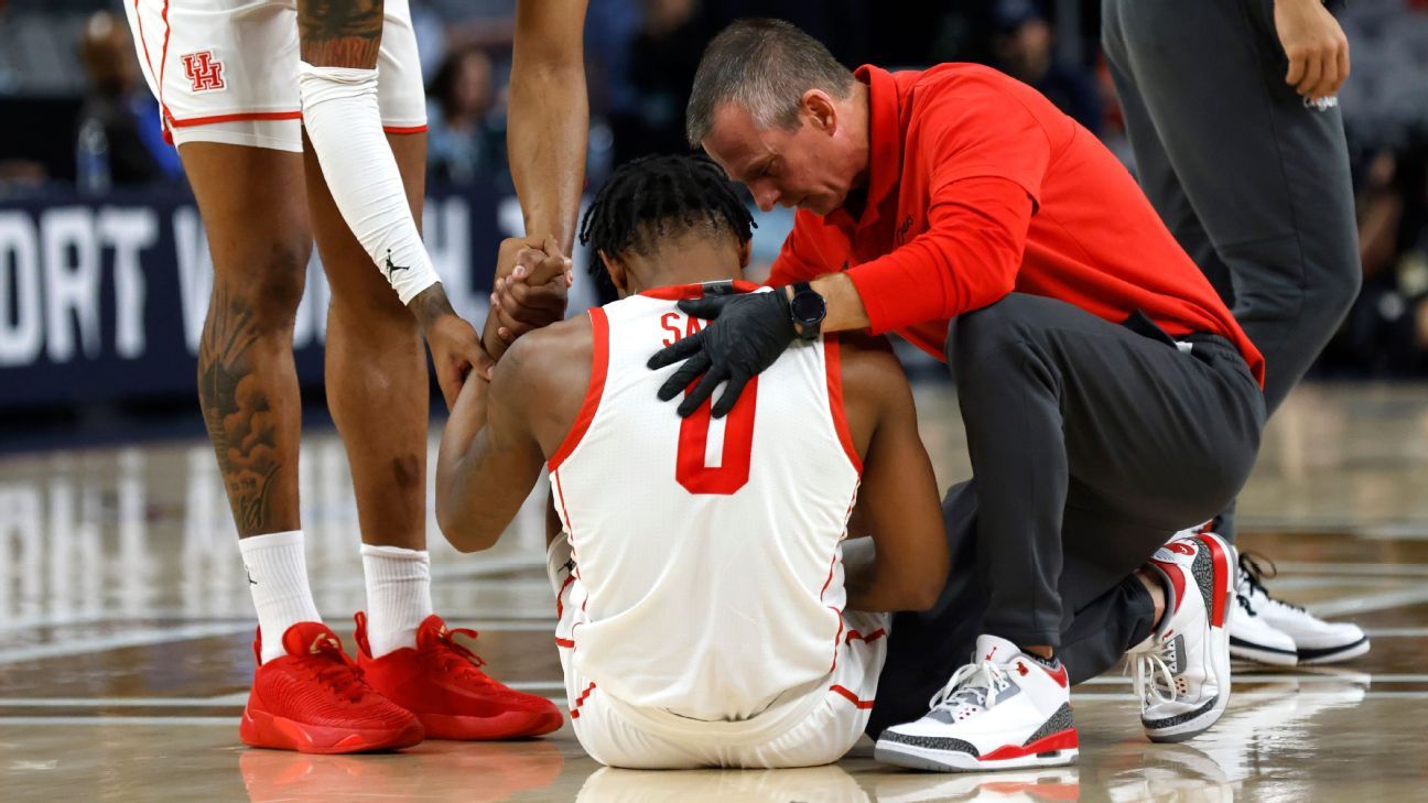 Marcus Sasser was injured in favor of No. 1 Houston in the semifinals of the tournament