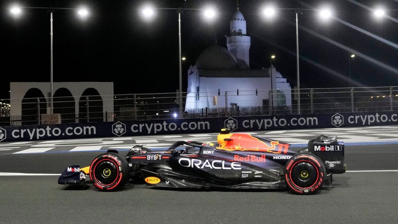 Checo Perez, third fastest at Jeddah;  Verstappen dominated the day