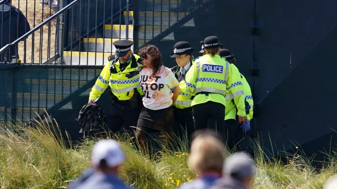 Just Stop Oil protesters attempt to disrupt Open Championship