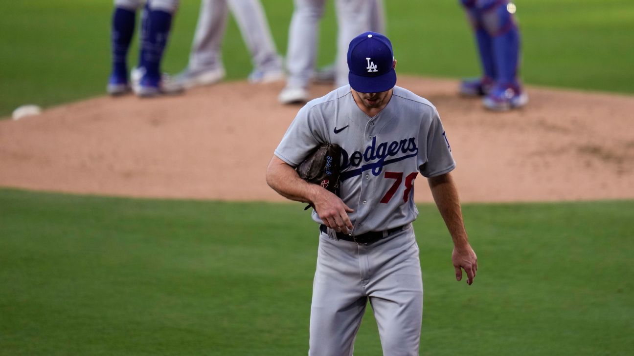 Dodgers RHP Grove heads to IL; Hudson recalled