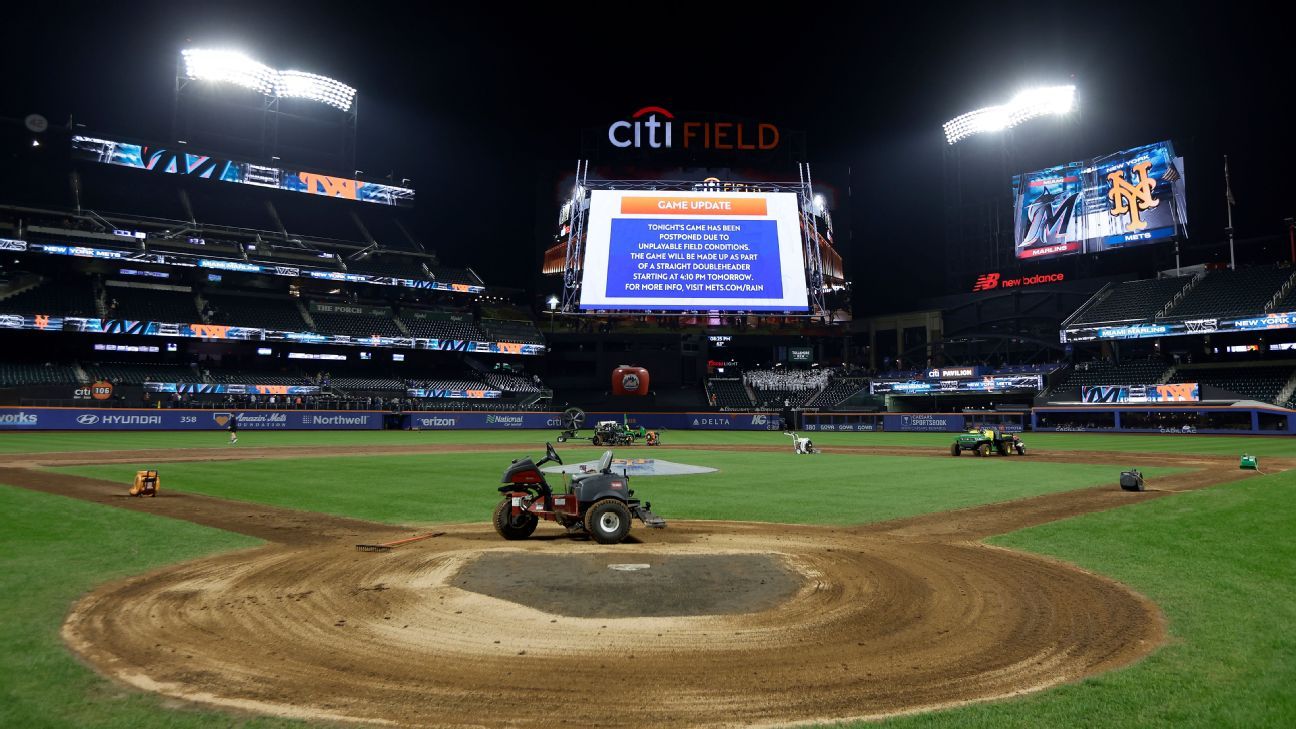 Mets say sorry to Marlins after wet field forced DH