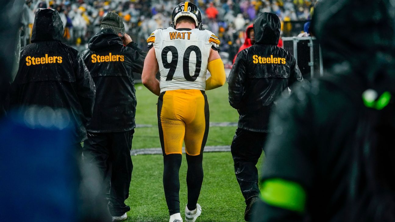 Die Steelers befürchten, dass Watt sich gegen die Ravens eine MCL-Verstauchung im linken Knie zugezogen hat