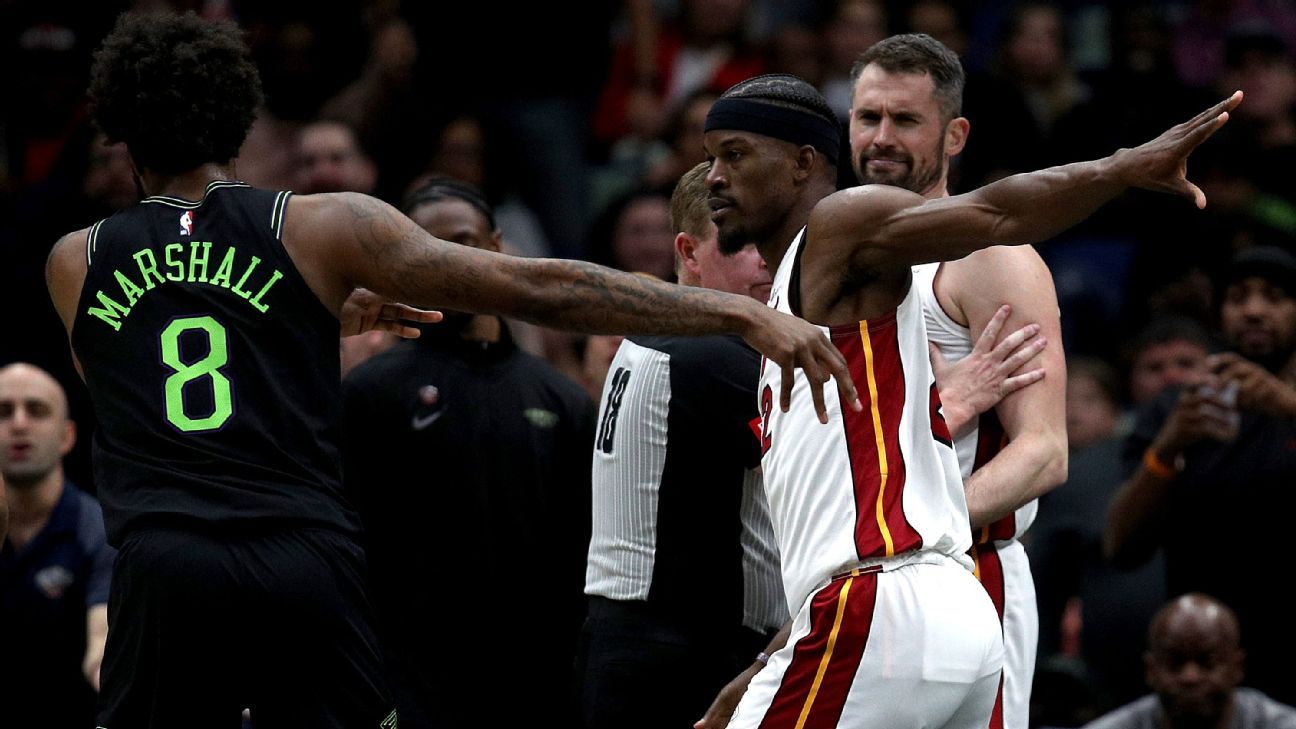 Jimmy Bulter was among the four ejected in the Heat vs. Pelicans matchup