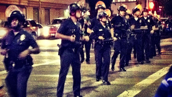 LAPD riot squad surrounds the 'Bake and Destroy' video premiere in ...