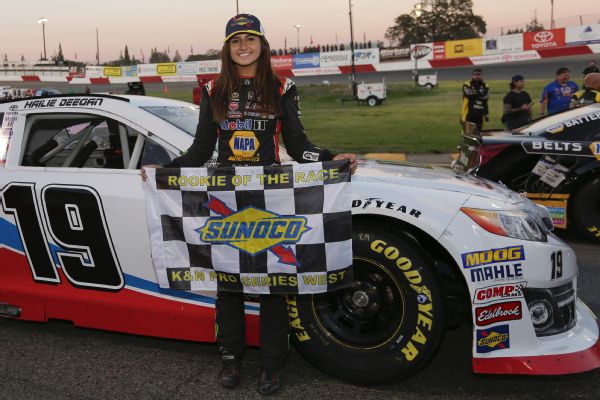 Hailie Deegan makes more history with NASCAR K&N West Series rookie of ...